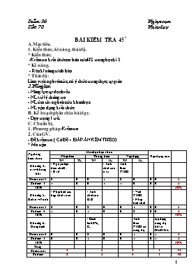 Giáo án Hóa học 8 - Tiết 70 Kiểm tra 1 tiết